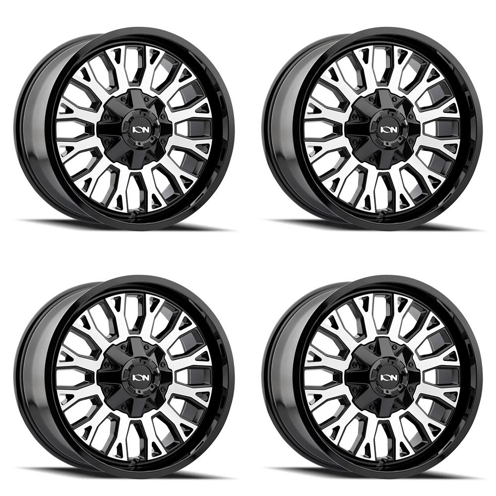 (set of 4) ION Wheels Type 152 Black/Machined | 20x9" +0mm | 8x180mm Wheels