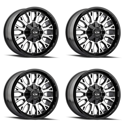(set of 4) ION Wheels Type 152 Black/Machined | 20x9" +0mm | 8x180mm Wheels