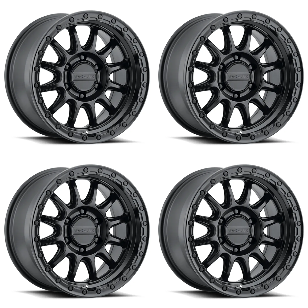 (set of 4) Raceline 960B Alpha Satin Black | 18x8.5" +35mm | 5x127mm Wheel