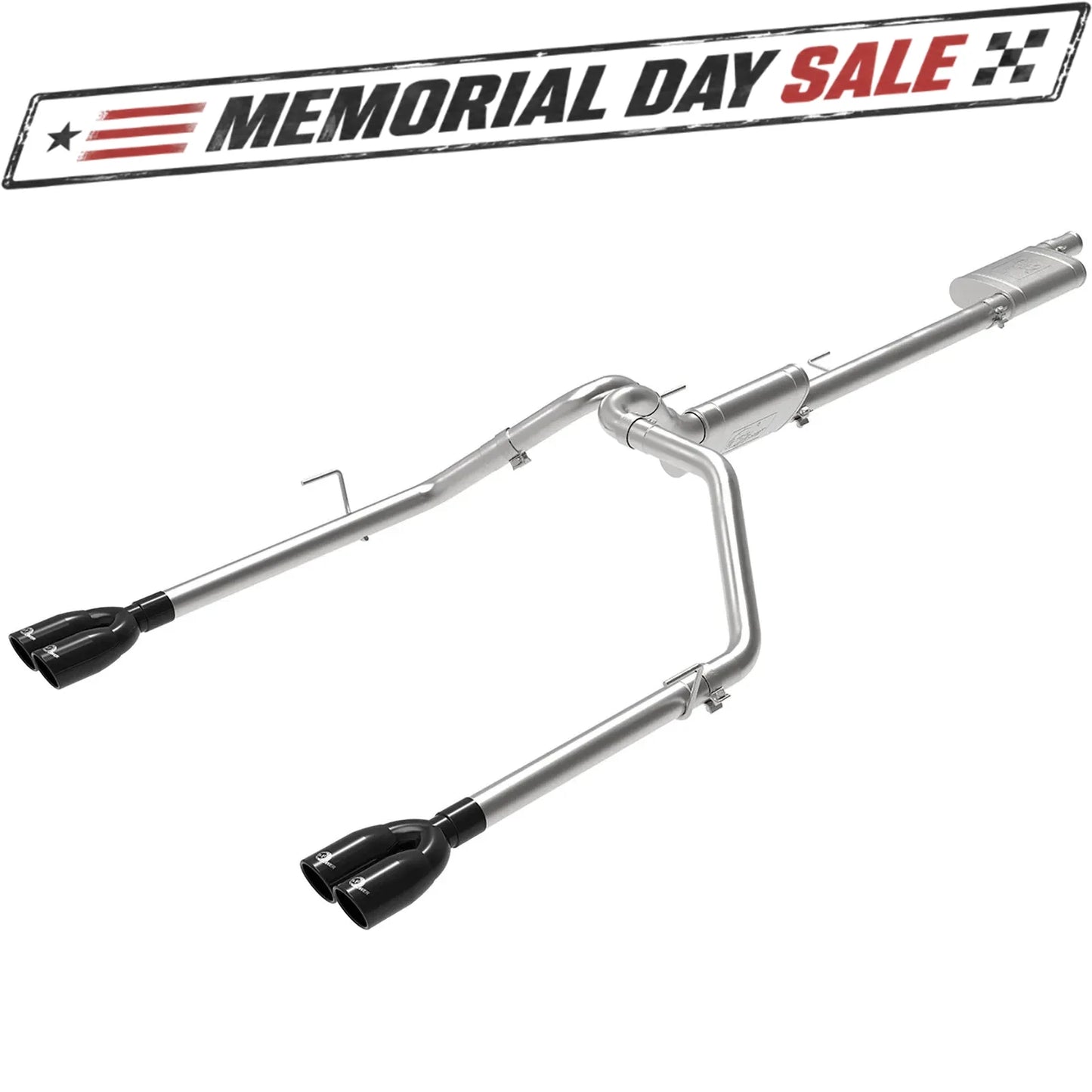 aFe Vulcan 3-3in-2-1/2in SS Cat-Back w/ Black Tips | Jeep Gladiator V6-3.6L (49-38084-B)