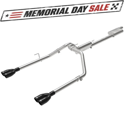 aFe Vulcan 3-3in-2-1/2in SS Cat-Back w/ Black Tips | Jeep Gladiator V6-3.6L (49-38084-B)
