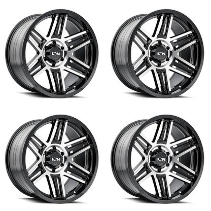 (set of 4) ION Wheels Type 147 Black/Machined | 17x9" +0mm | 5x127mm Wheels