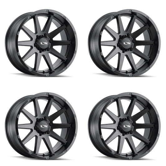 (set of 4) ION Wheels Type 143 Matte Black | 20x9" +18mm | 8x165.1mm Wheels