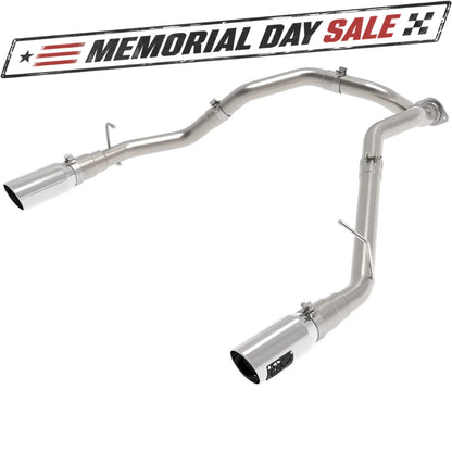 aFe Large Bore HD 3in 409SS DPF-Back Exhaust w/ Polished Tip | RAM 1500 V6-3.0 (20-21) (49-42080-P)