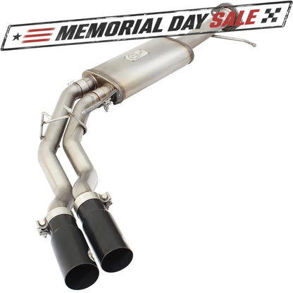 aFe 3in to 2.5in SS Front Side Exit Cat-Back Exhaust w/ Black Tip | Ford F150 (10-14) (49-43071-B)