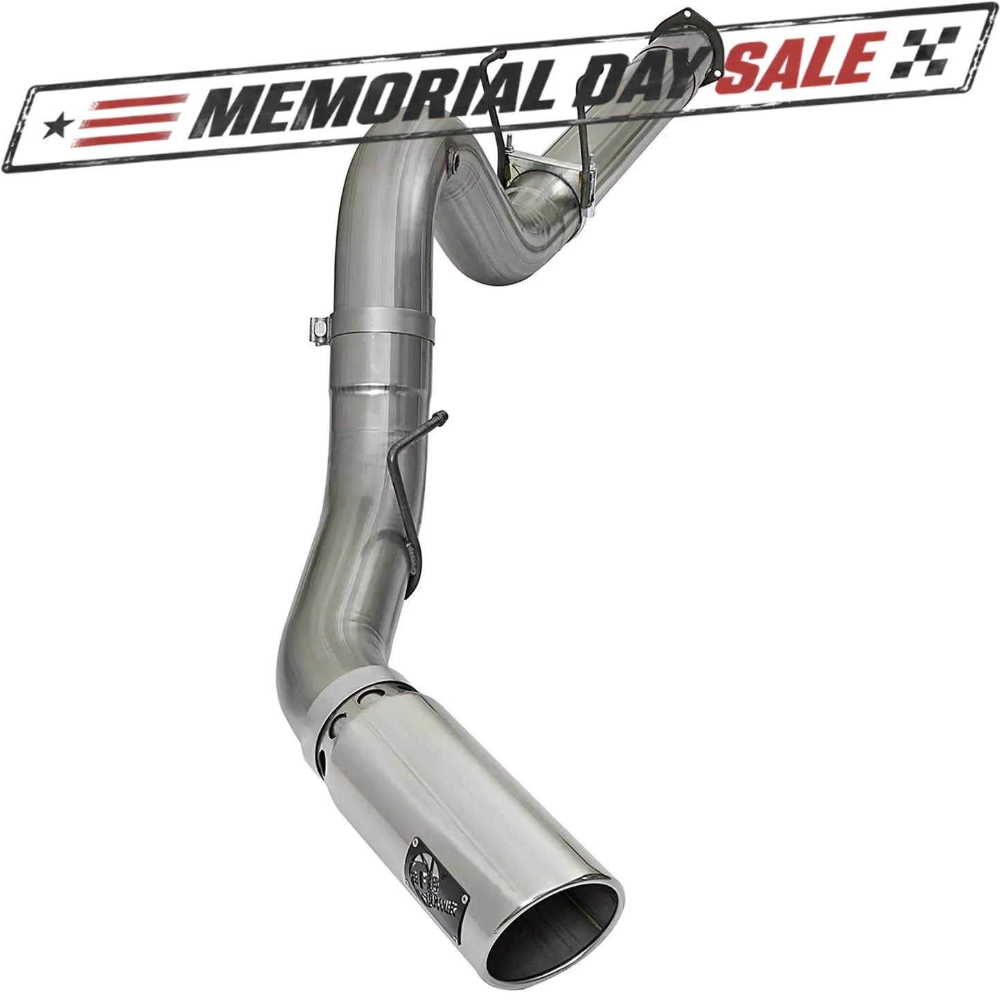 aFe 5in HD 409-SS DPF-Back Exhaust w/ Polished Tip | Ford Diesel Trucks V8 6.7L (17+) (49-43090-P)