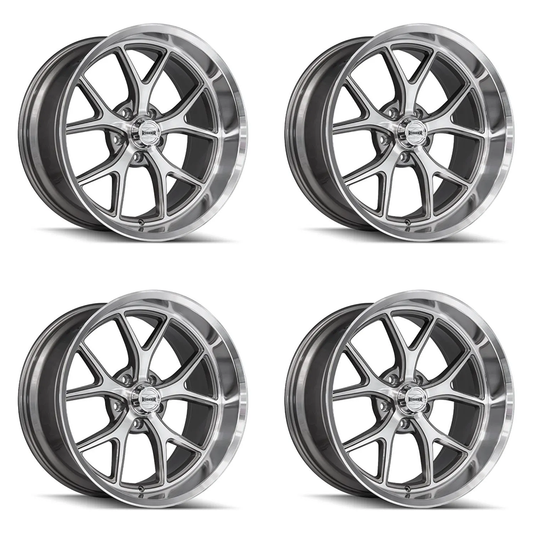 (set of 4) Ridler Wheels 661 Gloss Grey w/ Diamond Cut | 18x9.5" +0mm | 5x114.3mm Wheels