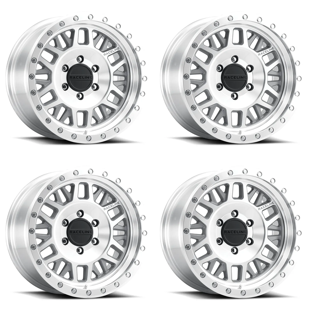 (set of 4) Raceline 951 Ryno Machined | 17x9" -12mm | 6x139.7mm Wheel