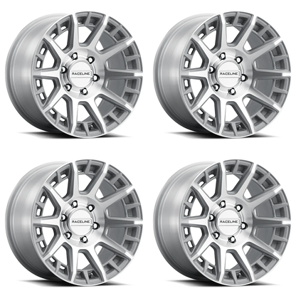 (set of 4) Raceline 946 Boost Machined | 17x8.5" +0mm | 6x139.7mm Wheel