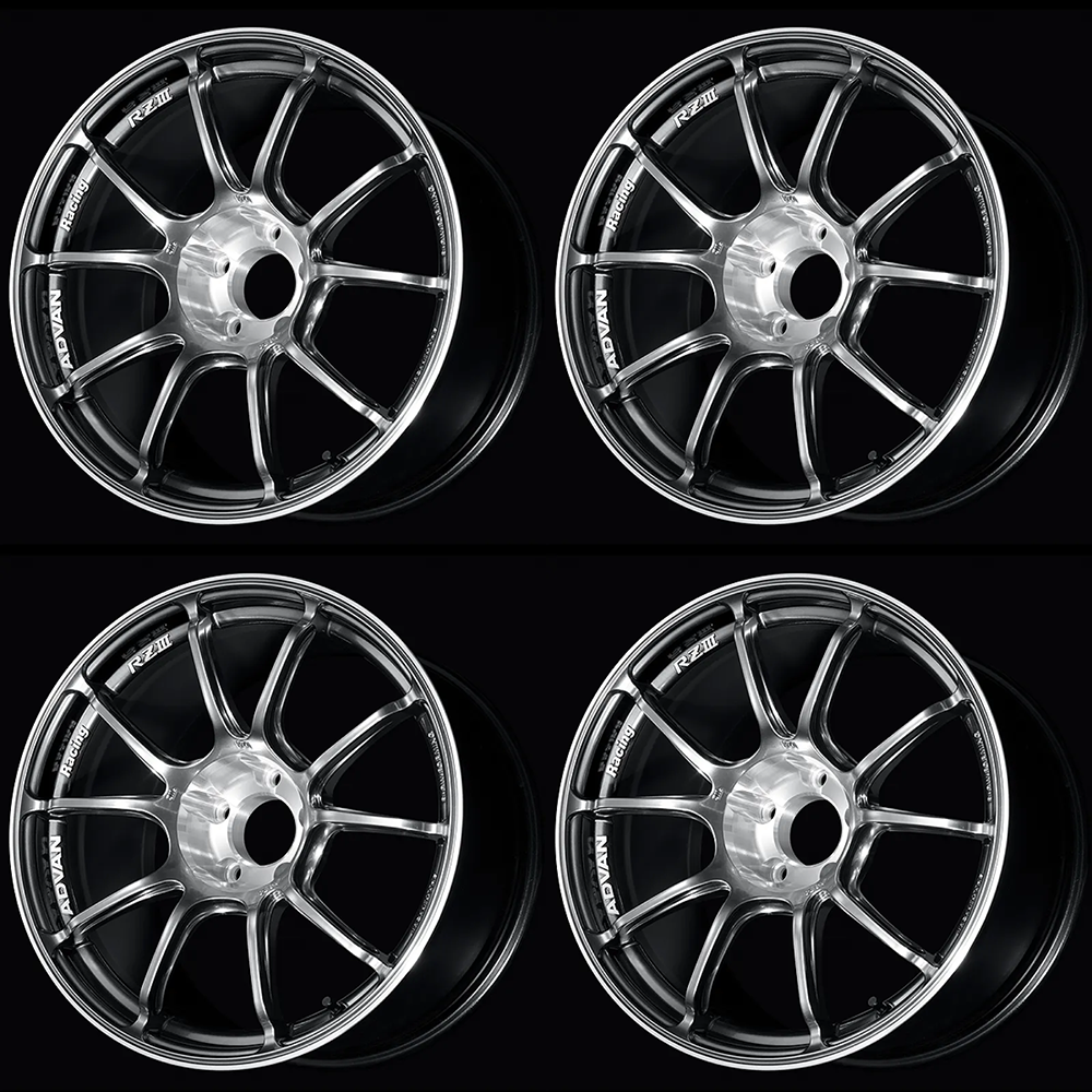 (set of 4) Advan RZIII Hyper Platinum Black/Diamond Cut | 18x9.5" +35mm | 5x114.3mm Wheel