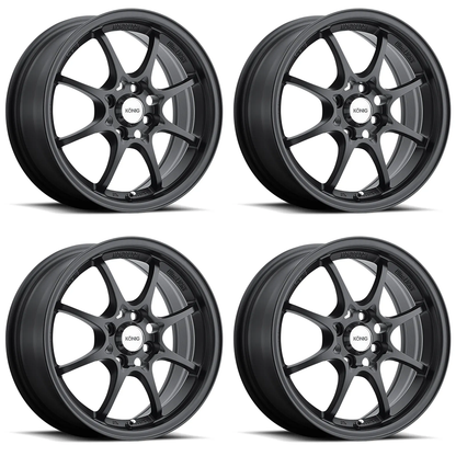 (set of 4) Konig Helium Flat Black | 15x6.5" +40mm | 4x100mm Wheel