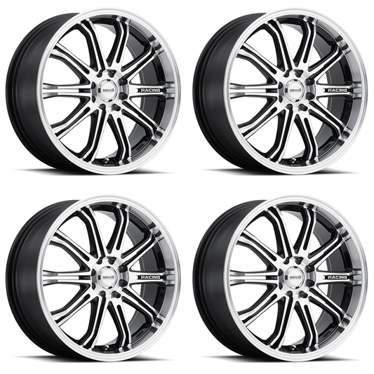 (set of 4) Konig Maxxim Ferris Black Machine Face | 17x7" +40mm | 8x100/114.3mm Wheel