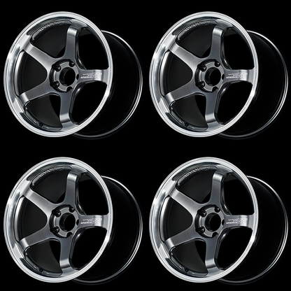 (set of 4) Advan GT Beyond Machined Hyper Platinum Black | 17x8" +45mm | 5x114.3mm Wheel