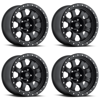 (set of 4) Raceline 929 Avenger Satin Black | 17x9" -12mm | 5x127mm Wheel