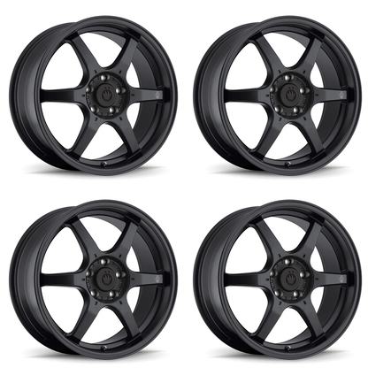 (set of 4) Konig Backbone Matte Black | 17x7.5" +35mm | 5x114.3mm Wheel