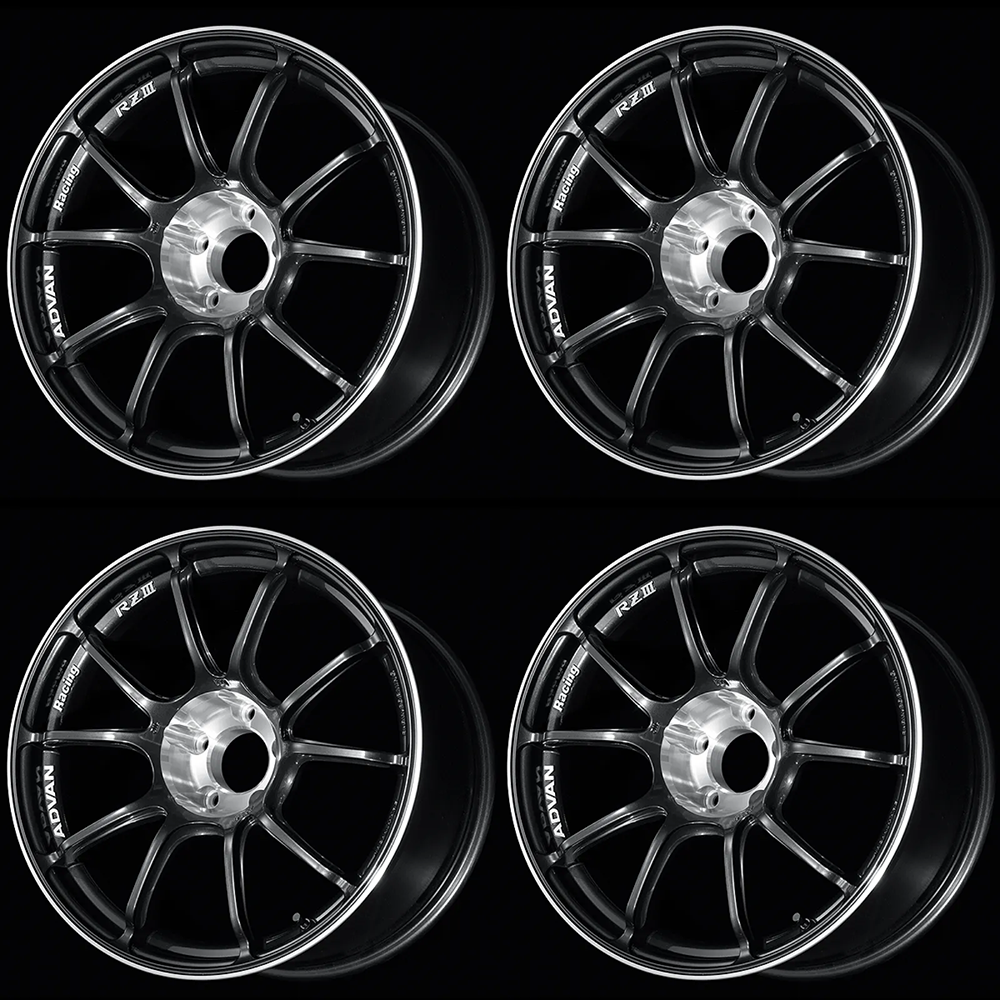 (set of 4) Advan RZIII Black Gun Metallic/Diamond Cut | 18x9.5" +45mm | 5x100mm Wheel