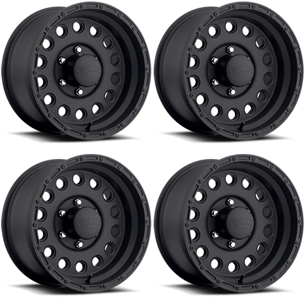 (set of 4) Raceline 887 Rock Crusher Satin Black | 15x10" -47mm | 5x114.3mm Wheel
