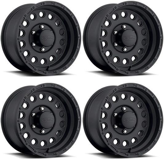 (set of 4) Raceline 887 Rock Crusher Satin Black | 17x9" +0mm | 6x139.7mm Wheel