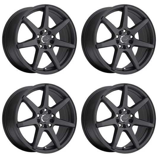 (set of 4) Raceline 131 Evo Satin Black | 18x7.5" +42mm | 5x100/5x114.3mm Wheel