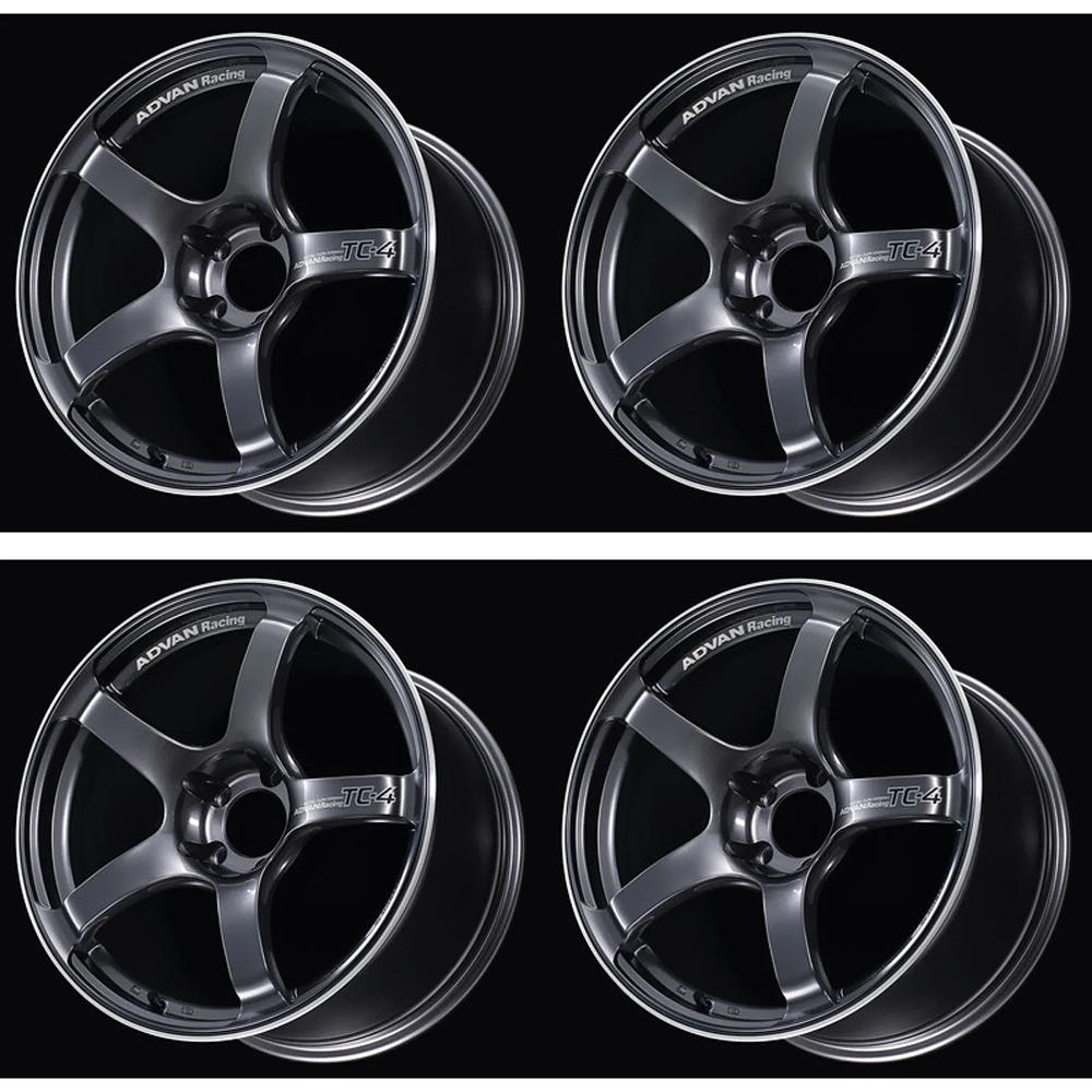 (set of 4) Advan TC4 Racing Gunmetallic/Ring | 17x8" +38mm | 5x114.3mm Wheel