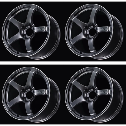 (set of 4) Advan TC4 Racing Gunmetallic/Ring | 17x8" +38mm | 5x114.3mm Wheel