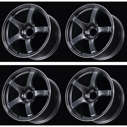 (set of 4) Advan TC4 Racing Gunmetallic/Ring | 17x8" +38mm | 5x114.3mm Wheel