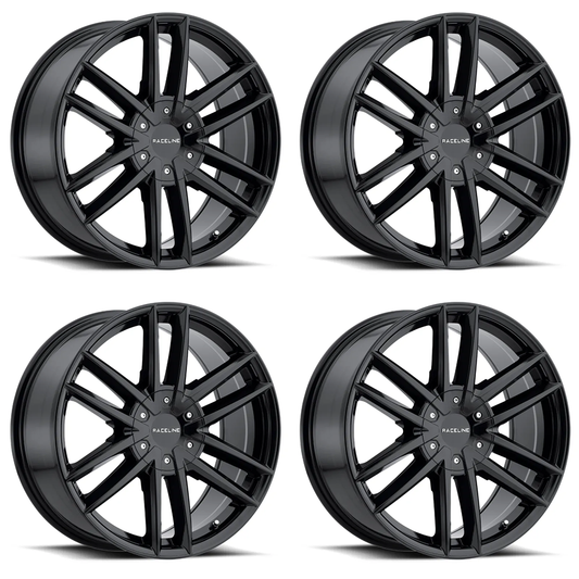 (set of 4) Raceline 158 Impulse Gloss Black | 22x9.5" +15mm | 6x139.7/6x135mm Wheel