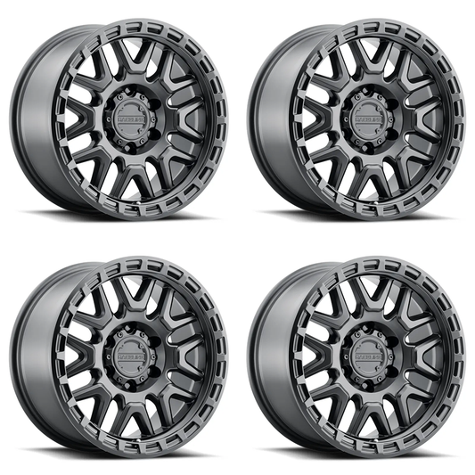 (set of 4) Raceline 953 Krank Satin Black | 17x8.5" +18mm | 6x135mm Wheel