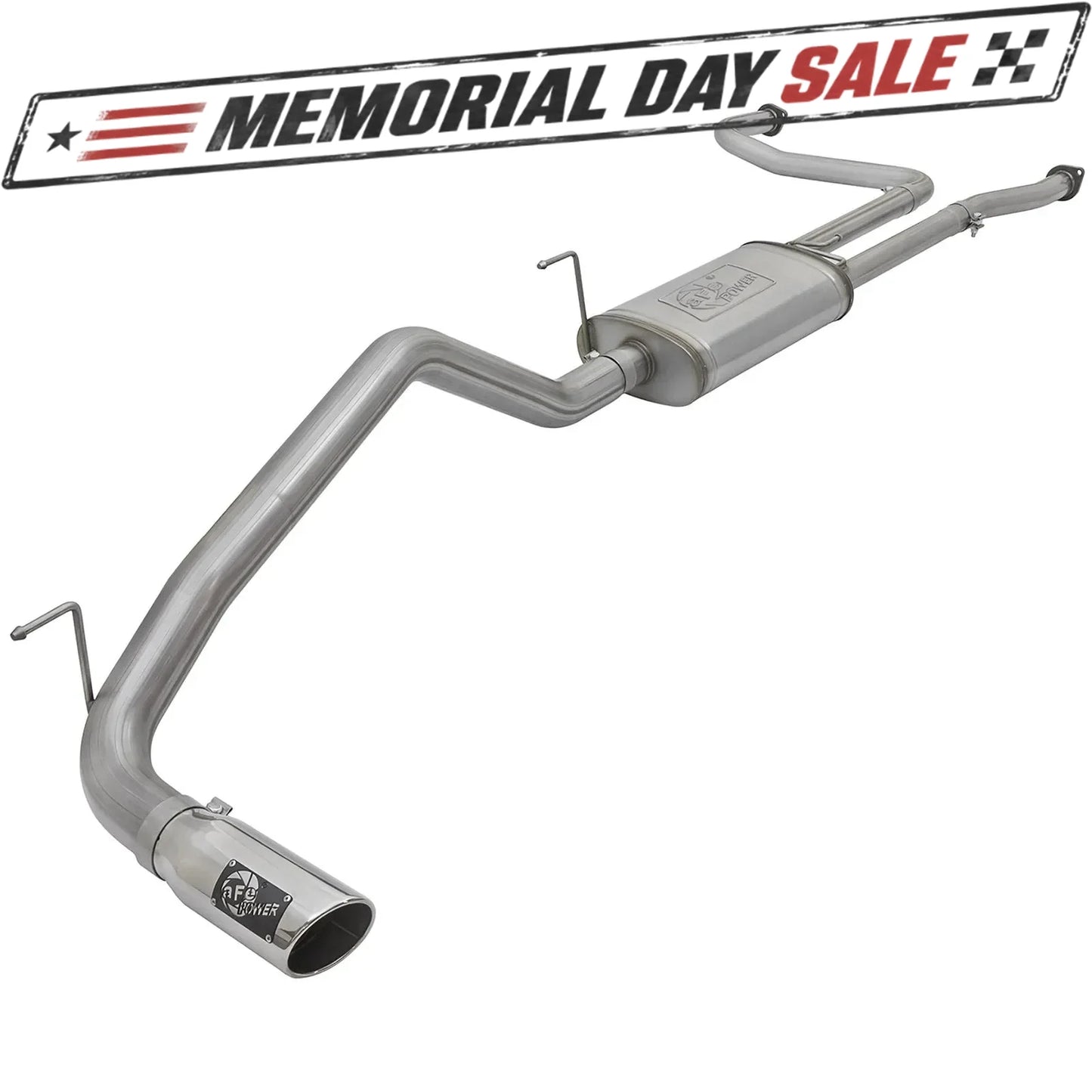 aFe 2-1/2" Cat-Back Exhaust System w/ Polished Tip | Nissan Titan XD V8 5.6L (16-17) (49-46125-P)