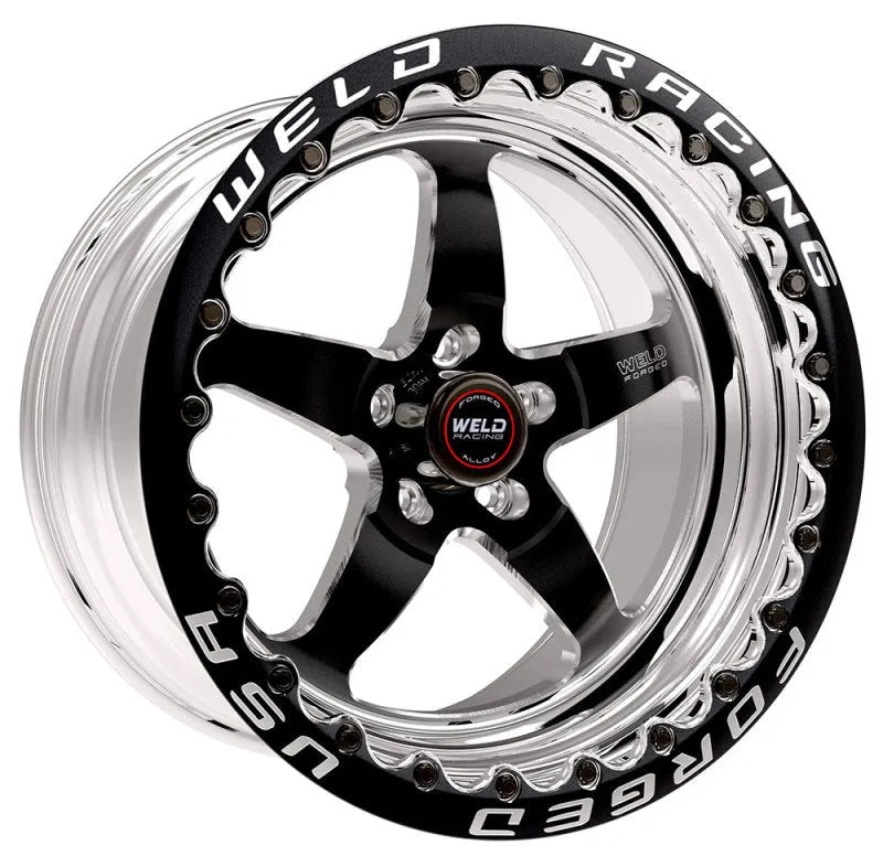 Weld S71 Beadlock Black Center - Polished Shell | 17x11" -5mm | 5x115mm Wheel