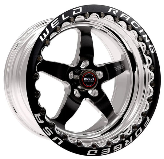 Weld S71 Beadlock Black Center - Polished Shell | 17x11" -5mm | 5x115mm Wheel