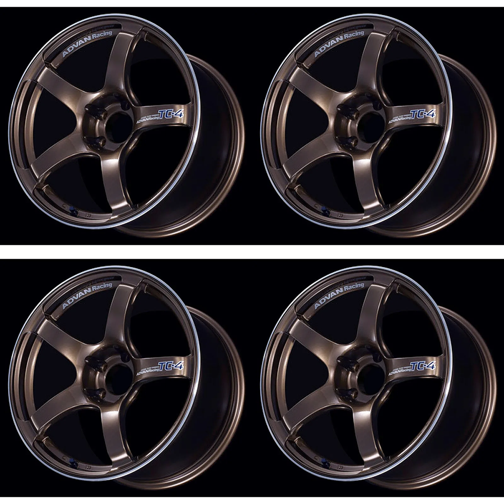(set of 4) Advan TC4 Umber Bronze Metallic/Ring | 17x8" +45mm | 5x114.3mm Wheel