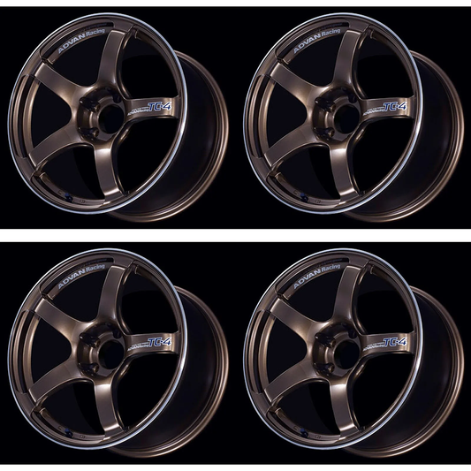 (set of 4) Advan TC4 Umber Bronze Metallic/Ring | 17x8" +45mm | 5x114.3mm Wheel