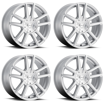 (set of 4) Raceline 145 Encore Gloss Silver | 15x7" +40mm | 5x100/5x114.3mm Wheel