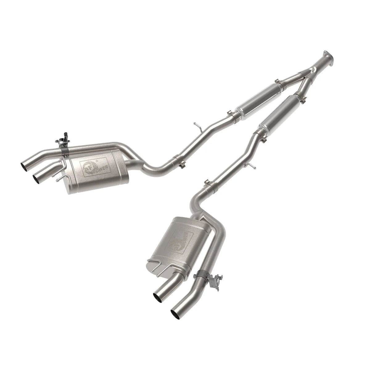 aFe Gemini XV 3in to Dual 2-1/2in SS Cat-Back Exhaust w/ Cut-Out | Kia Stinger (18-21) (49-37034)