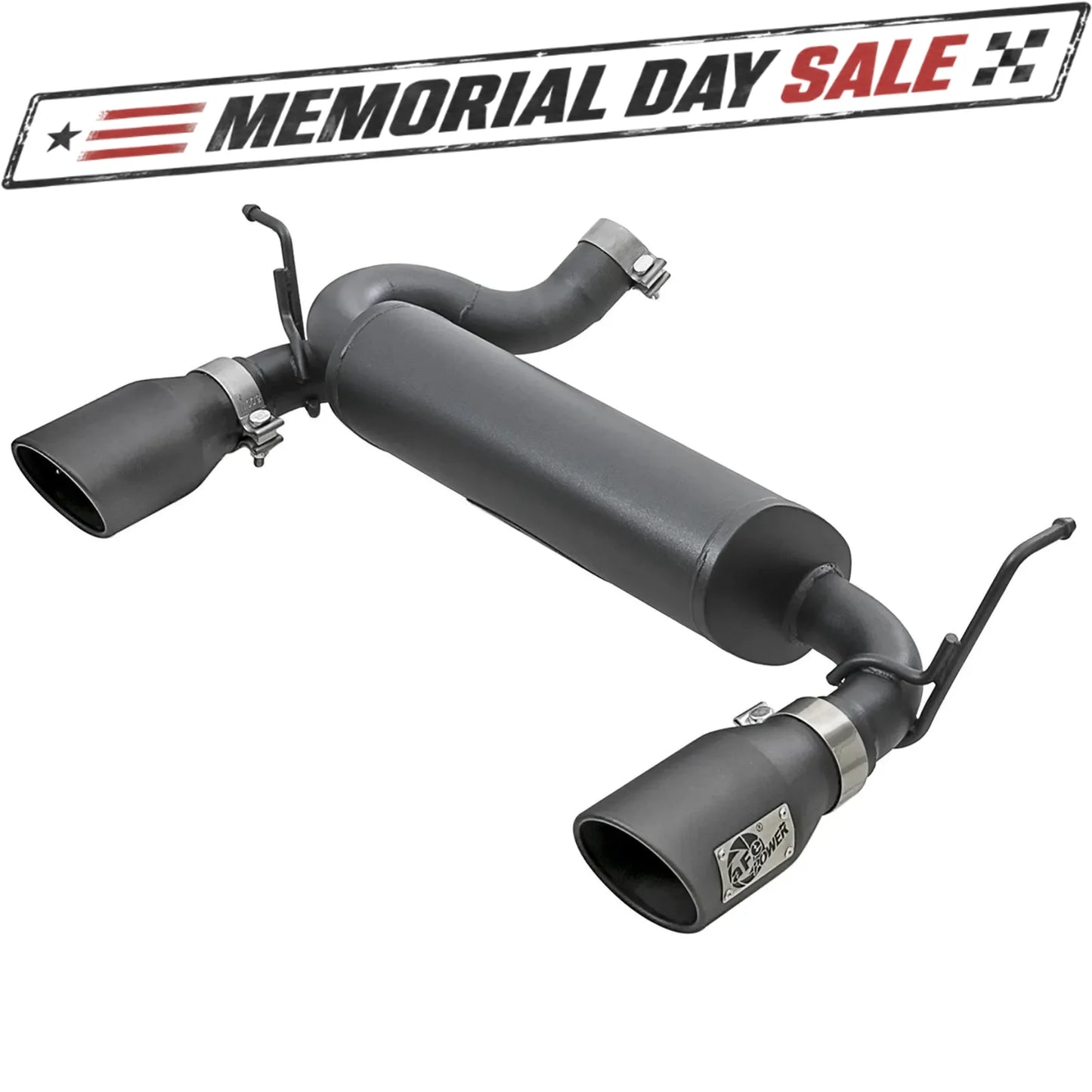 aFe 2.5in 409 SS Axle-Back Exhaust | Jeep Wrangler JK V6 3.6/3.8L (07+) (49-48061-B)