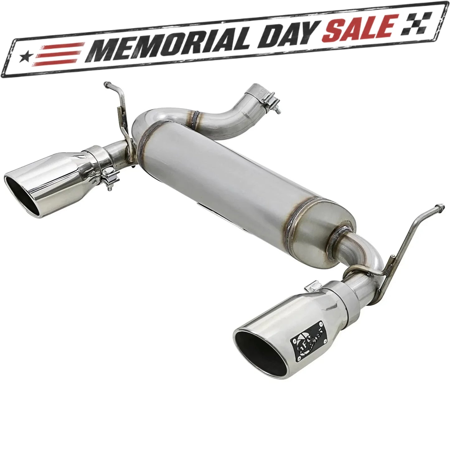 aFe 2.5in 409 SS Axle-Back Exhaust | Jeep Wrangler JK V6 3.6/3.8L (07+) (49-48061-P)
