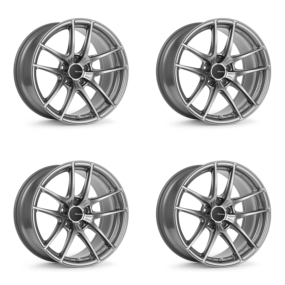 (set of 4) Enkei NVR5 Dark Hyper Silver | 18x9.5" +38mm | 5x114.3mm Wheels