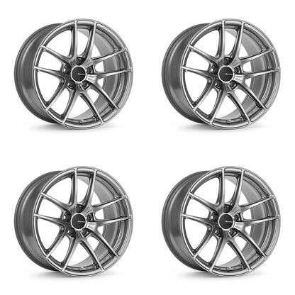 (set of 4) Enkei NVR5 Dark Hyper Silver | 18x9.5" +38mm | 5x114.3mm Wheels
