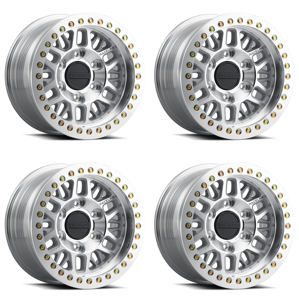 (set of 4) Raceline RT951 Ryno Machined Beadlock | 17x9" -12mm | 6x135mm Wheel