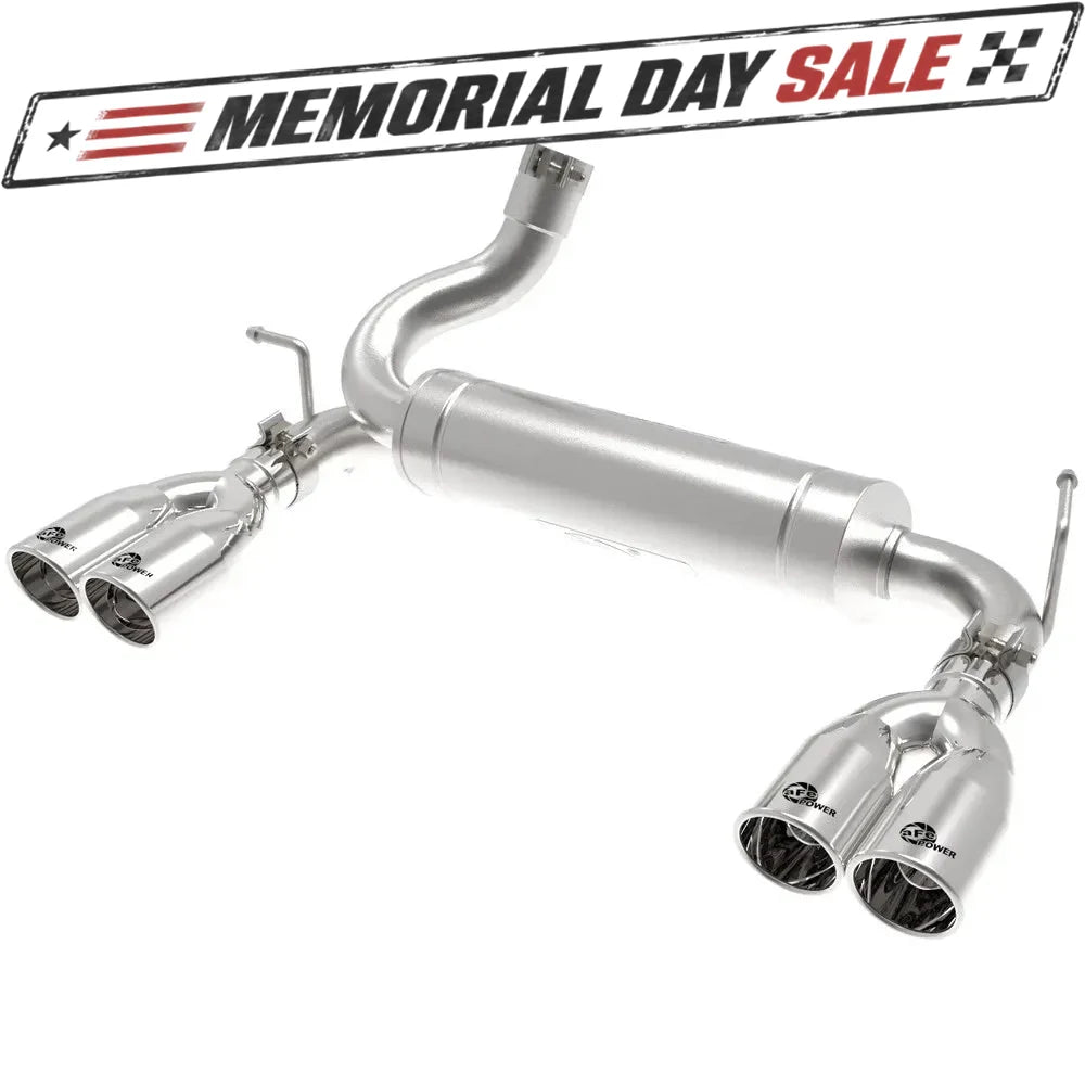 aFe 2.5in SS Axle-Back Exhaust Polished | Jeep Wrangler JK V6 3.6L/3.8L (07-18) (49-48086-P)