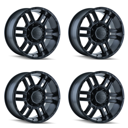 (set of 4) ION Wheels Type 179 Matte Black | 17x8" +10mm | 7x150mm Wheels