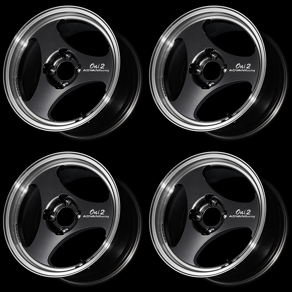 (set of 4) Advan ONI2 Machining/Black Gunmetallic | 15x7" +30mm | 4x100mm Wheel