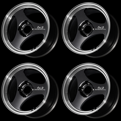 (set of 4) Advan ONI2 Machining/Black Gunmetallic | 15x7" +30mm | 4x100mm Wheel