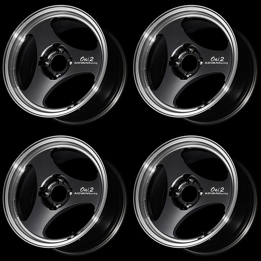 (set of 4) Advan ONI2 Machining/Black Gunmetallic | 15x7" +30mm | 4x100mm Wheel