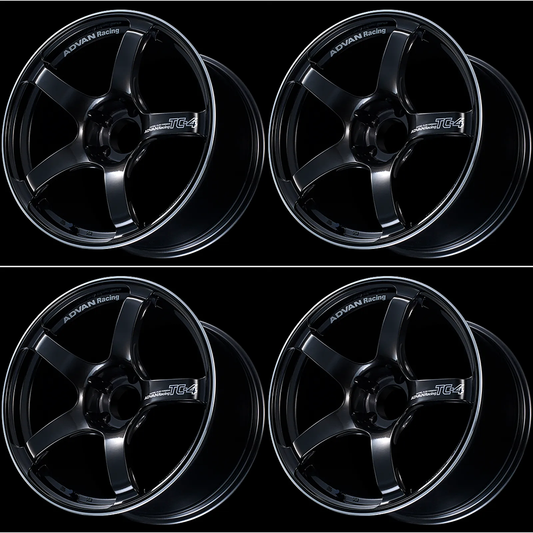 (set of 4) Advan TC4 Racing Gunmetallic Ring | 17x8" +54mm | 5x114.3mm Wheel