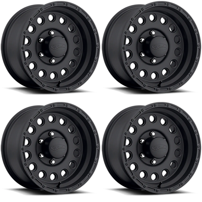 (set of 4) Raceline 887 Rock Crusher Satin Black | 17x9" +0mm | 5x127mm Wheel
