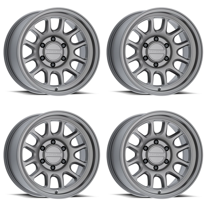 (set of 4) Raceline 958 Rogue Titanium | 16x8" +0mm | 6x139.7mm Wheel