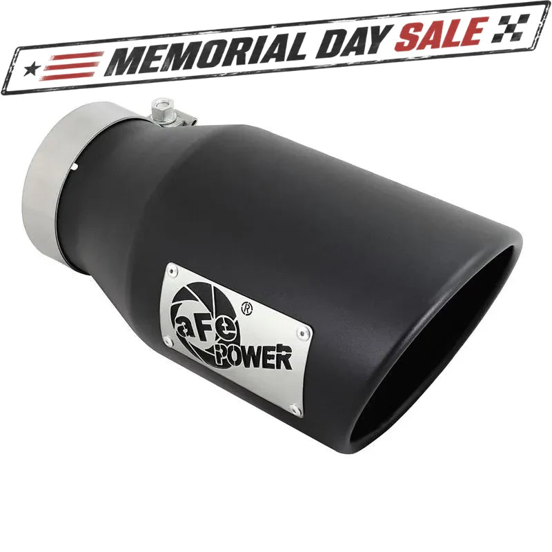 aFe Mach Force-Xp 4x6 Black SS Clamp-On Exhaust Tip | (49T40601-B12)