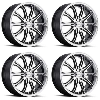 (set of 4) Konig Maxxim Ferris Black Machine Face | 15x6.5" +38mm | 8x100/114.3mm Wheel